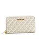 Michael Kors Jet Set Large ivory Signature PVC Flat Multifunction Wrist Women's Wallet