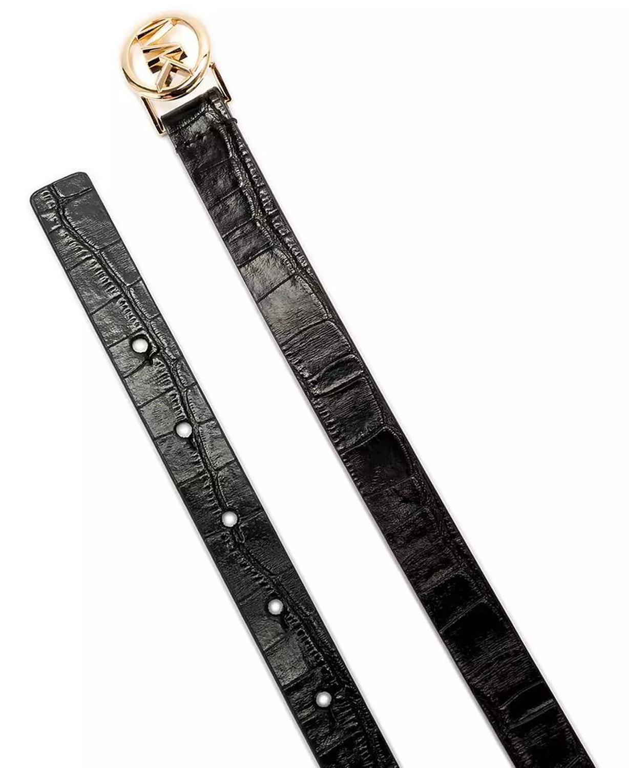 Logo Skinny Leather Belt
