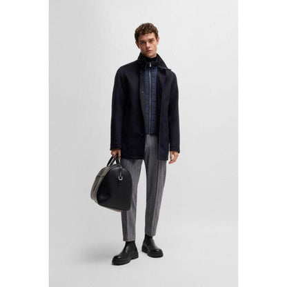 Relaxed-fit short coat in wool and cashmere
