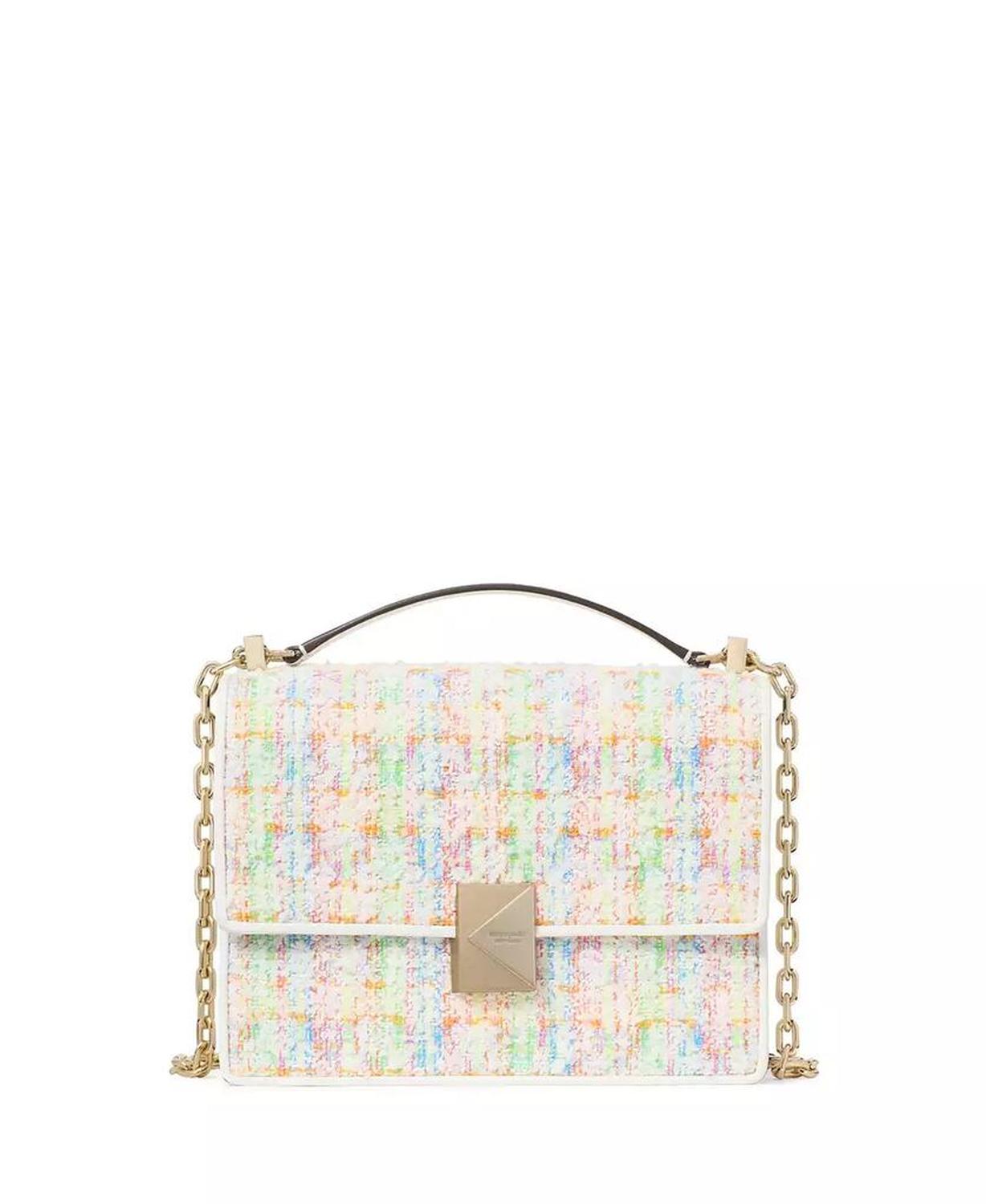Deco Tweed Chain Strap Mini Shoulder Bag