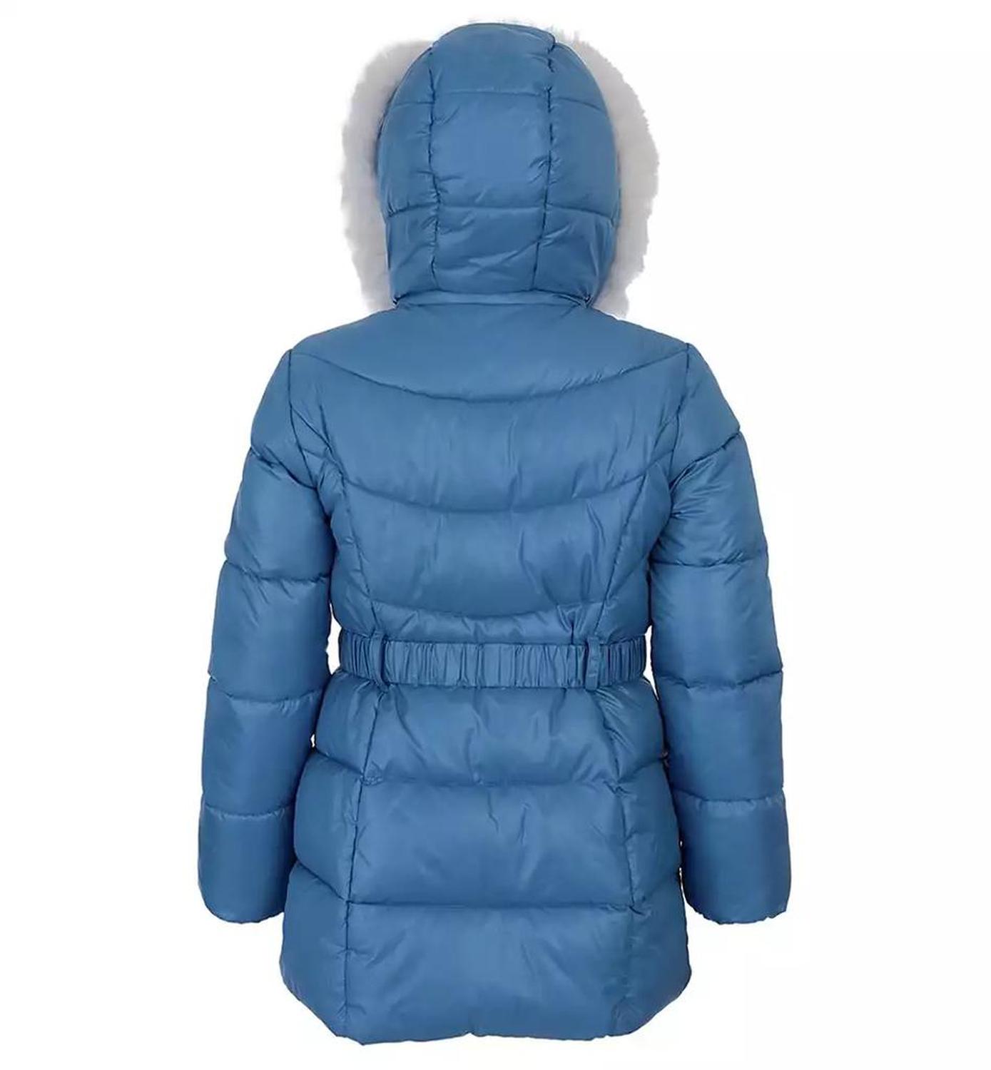 Big Girls Belted Stadium Puffer Jacket