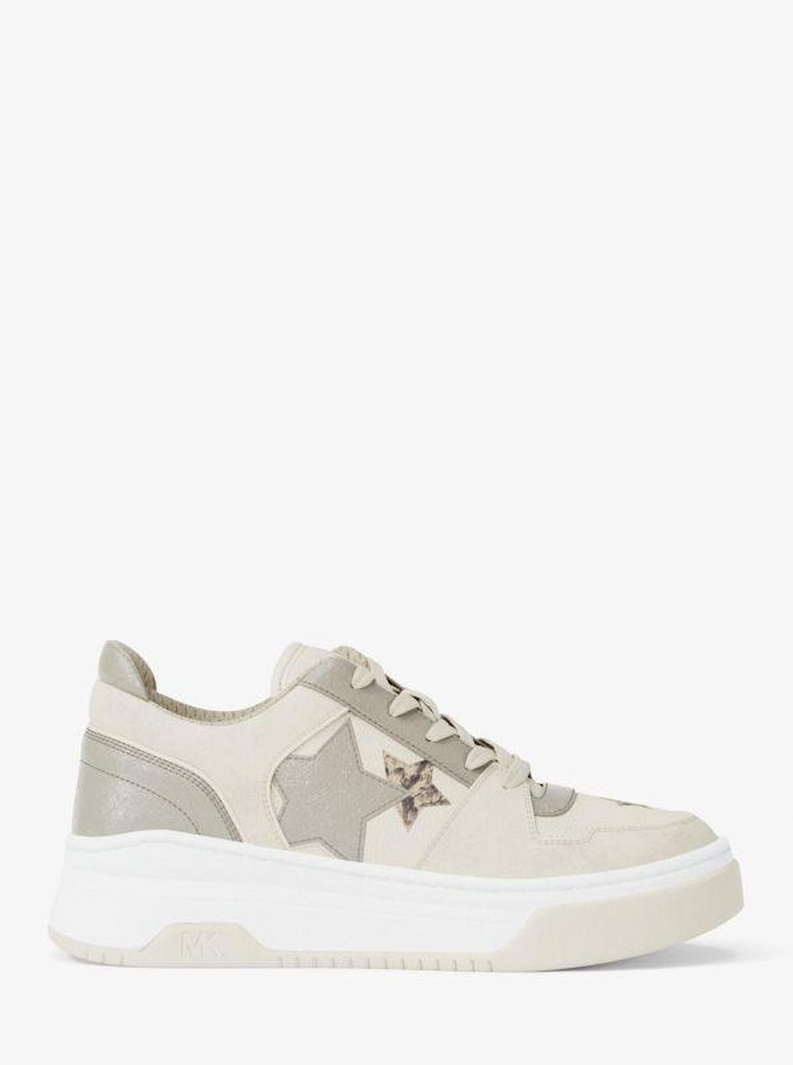 Lexi Embellished Mixed-Media Sneaker