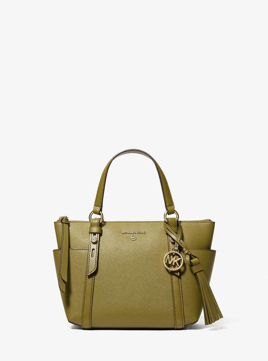 Sullivan Small Saffiano Leather Top-Zip Tote Bag