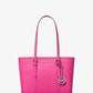 Jet Set Travel Small Saffiano Leather Top-Zip Tote Bag