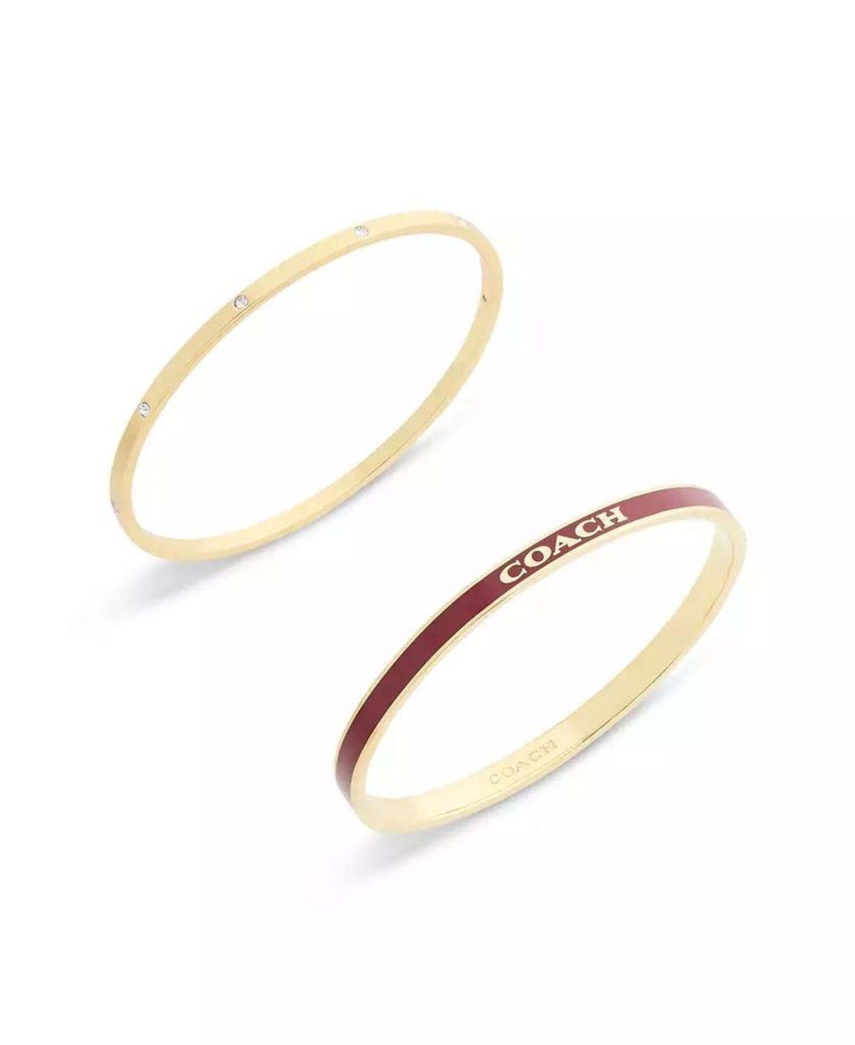 Gold Plated Duo Bangle Bracelet Set