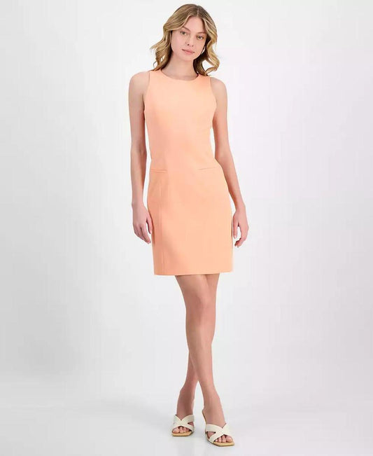 Women's Solid-Color Crewneck Sleeveless Bodycon Dress