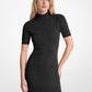 Logo Jacquard Knit Mock Neck Dress