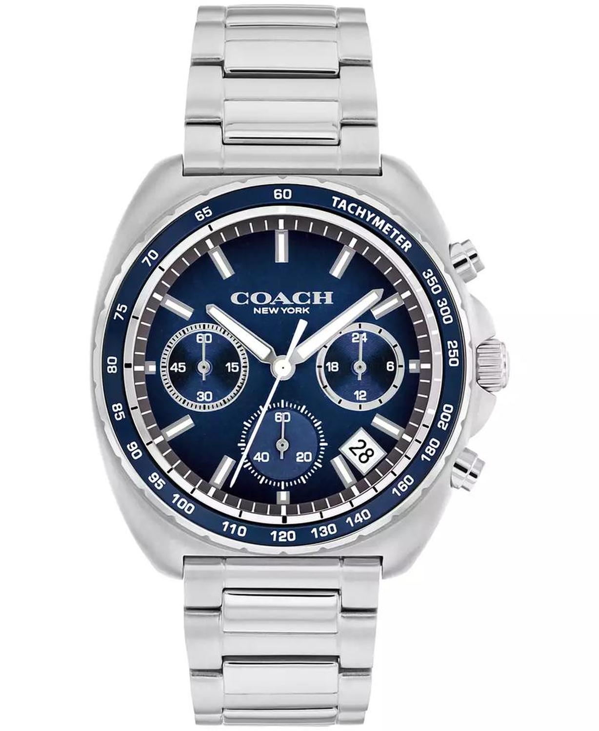 Men's Charter Silver Tone Stainless-Steel Bracelet Watch, 39mm