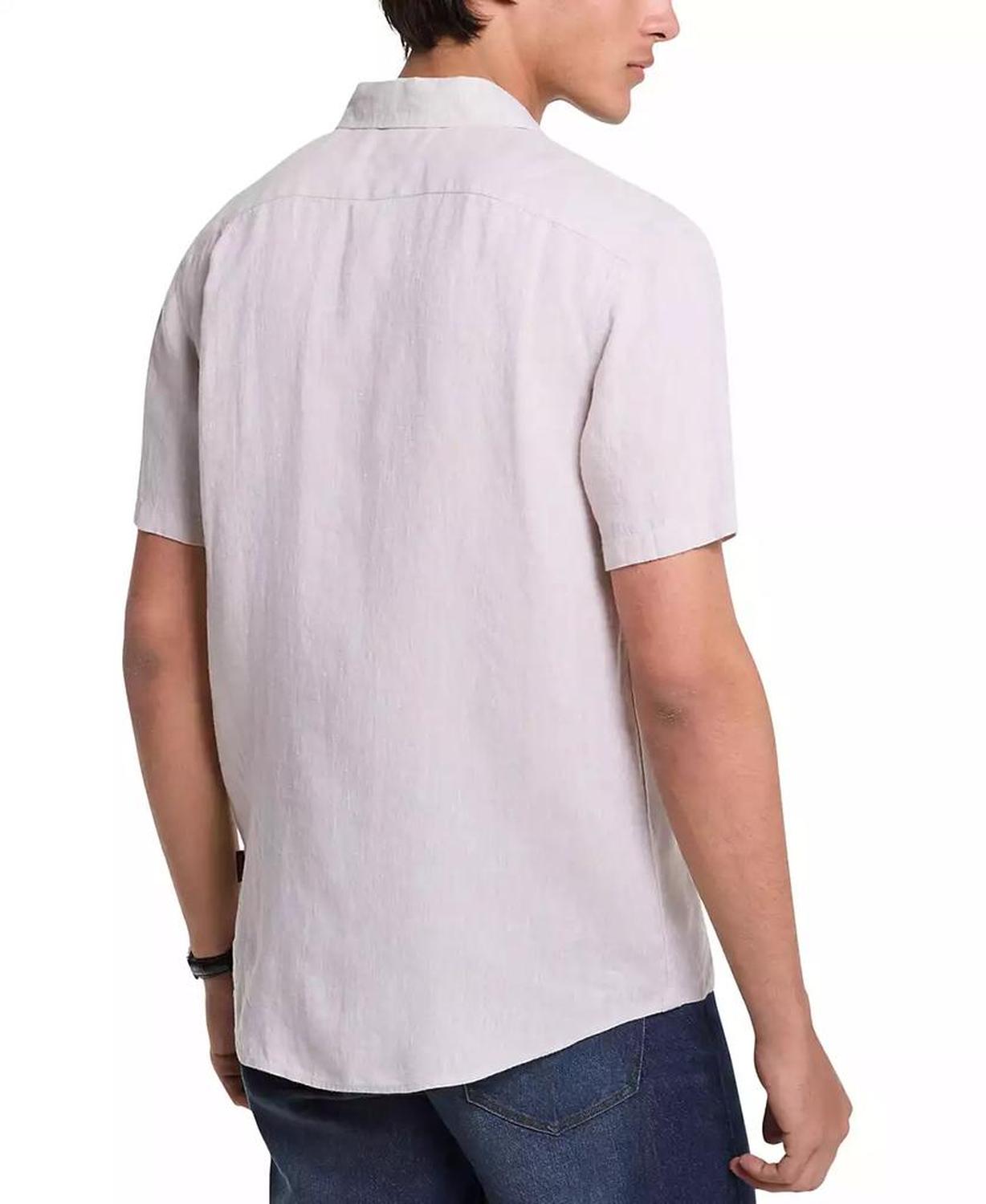 Men's Slim-Fit Yarn-Dyed Linen Shirt