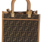 FENDI Sunshine Small FF Jacquard & Leather Tote