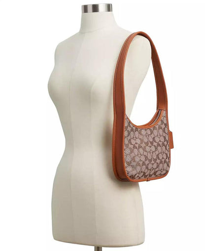 Originals Small Crystal Signature Jacquard Curve Zip Shoulder Bag