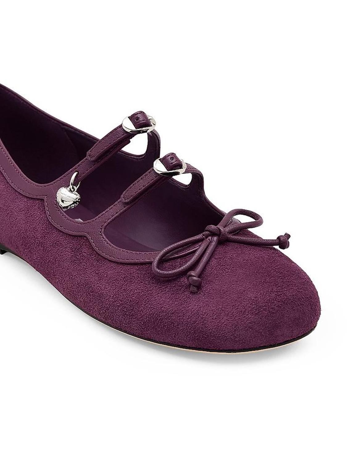 The Kiki Bow-Detailed Suede Ballerina Flats