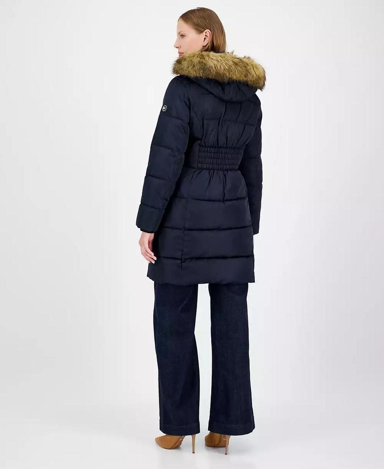 Women's Faux-Fur-Trim Hooded Puffer Coat, Created for Macy's