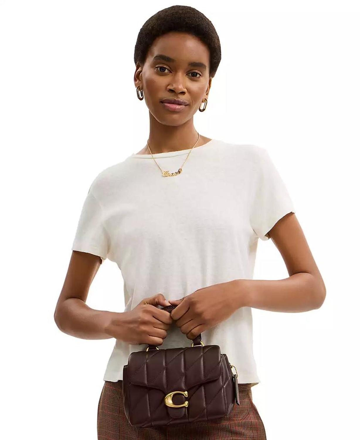 Quilted Tabby Mini Leather Top Handle Bag