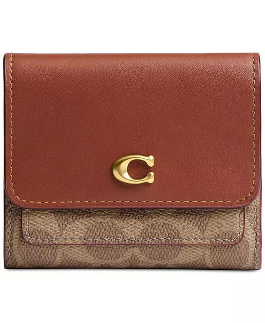 Mila Small Flap Wallet in Signature Canvas