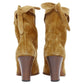 tan suede bow slouchy western boots
