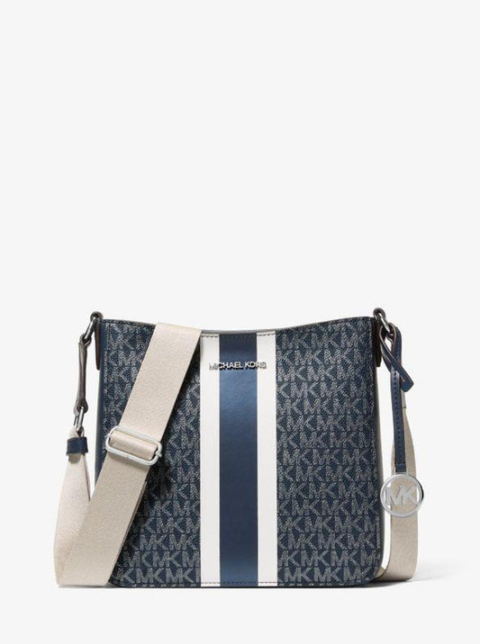 Jet Set Small Signature Logo Stripe Crossbody Bag