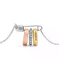 Faux Stone Signature Safety Pin Rondelle Pendant Necklace