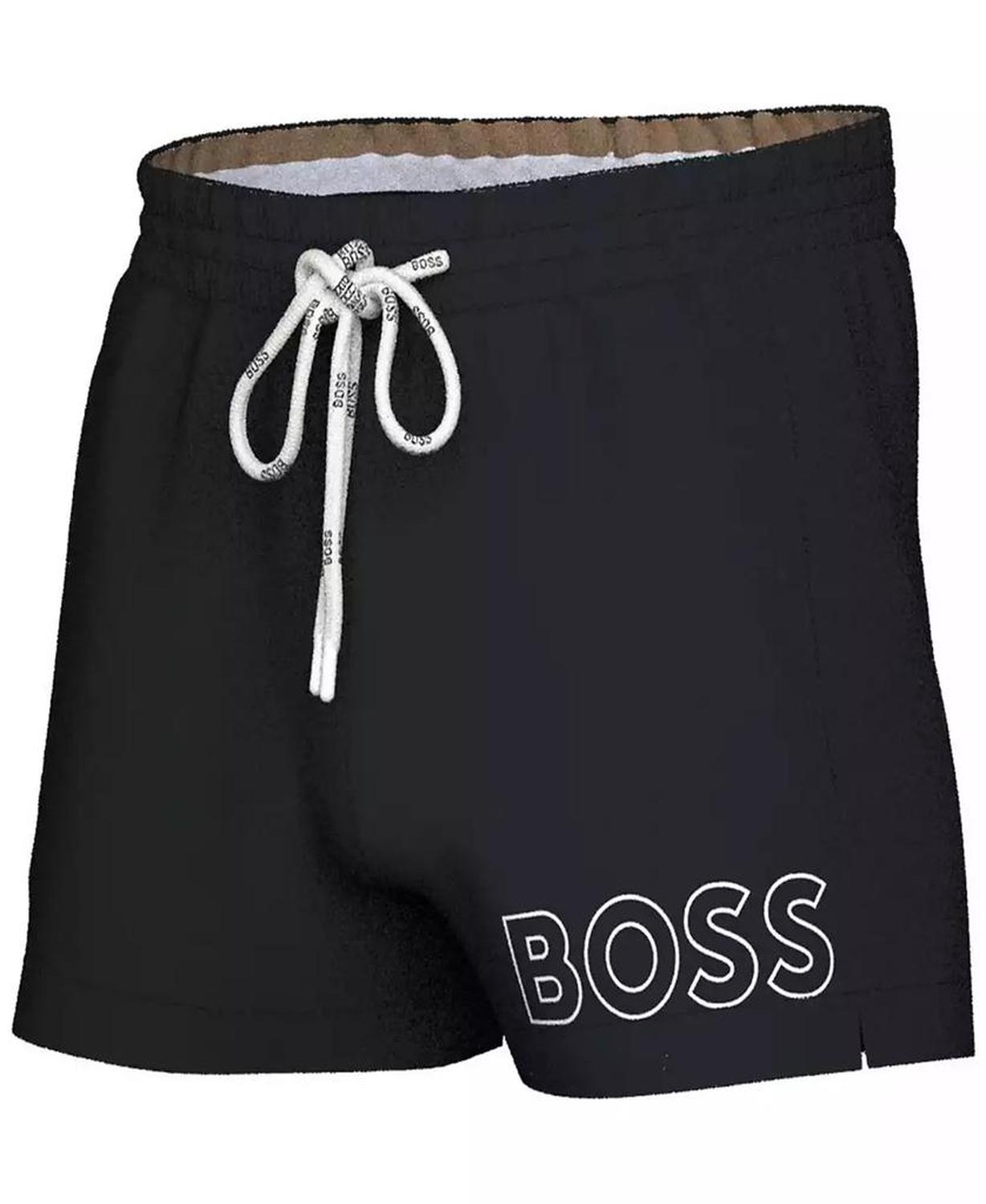 Men's 3" Mooneye Outlined Logo Drawstring Swim Trunks