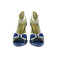 Marc Jacobs Bow Wedge Sandals in Blue Canvas