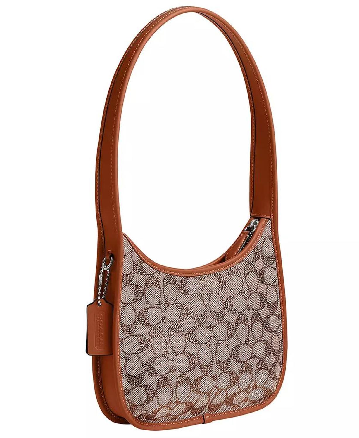 Originals Small Crystal Signature Jacquard Curve Zip Shoulder Bag