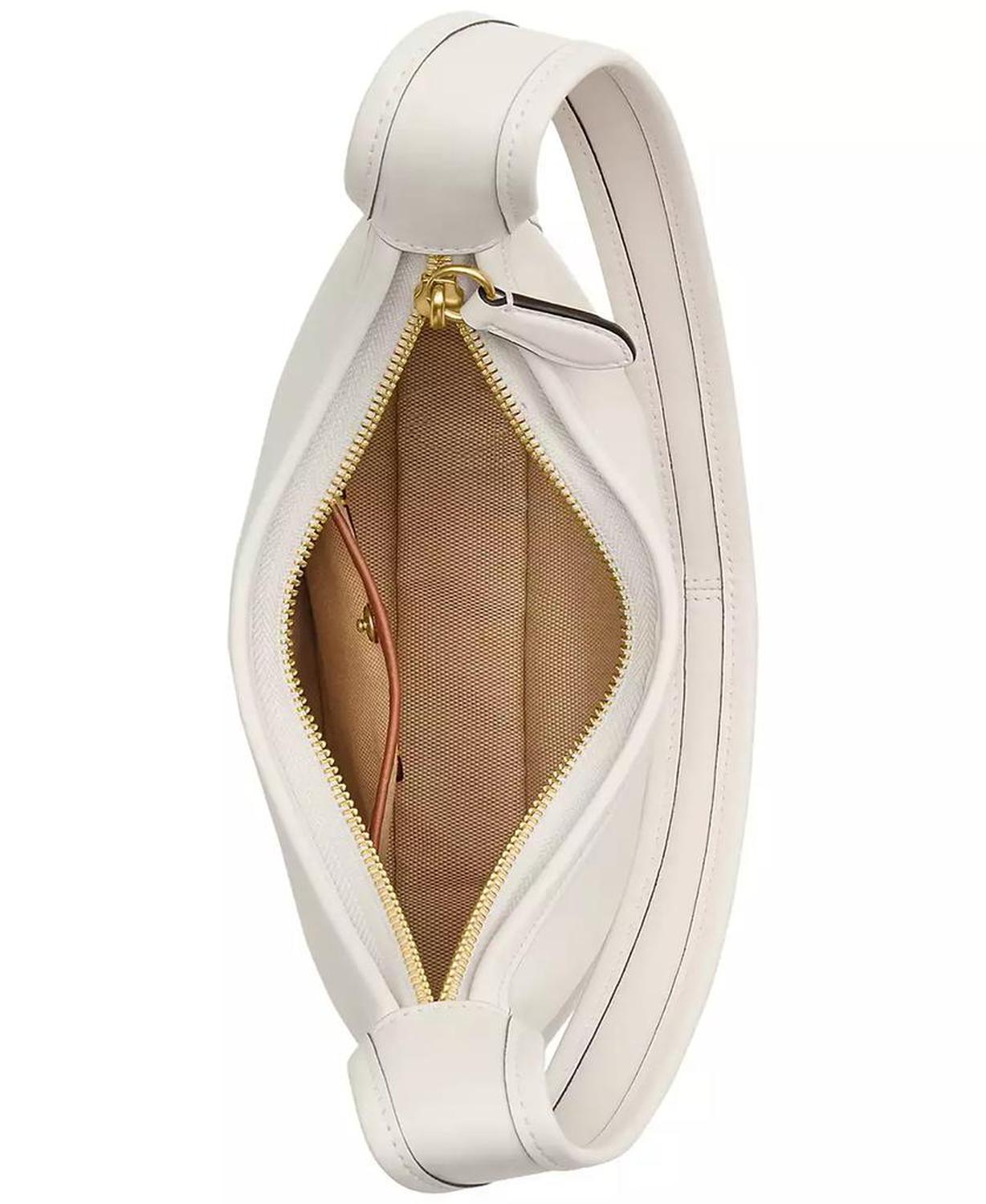 Small Glovetanned Leather Curve Zip Bag