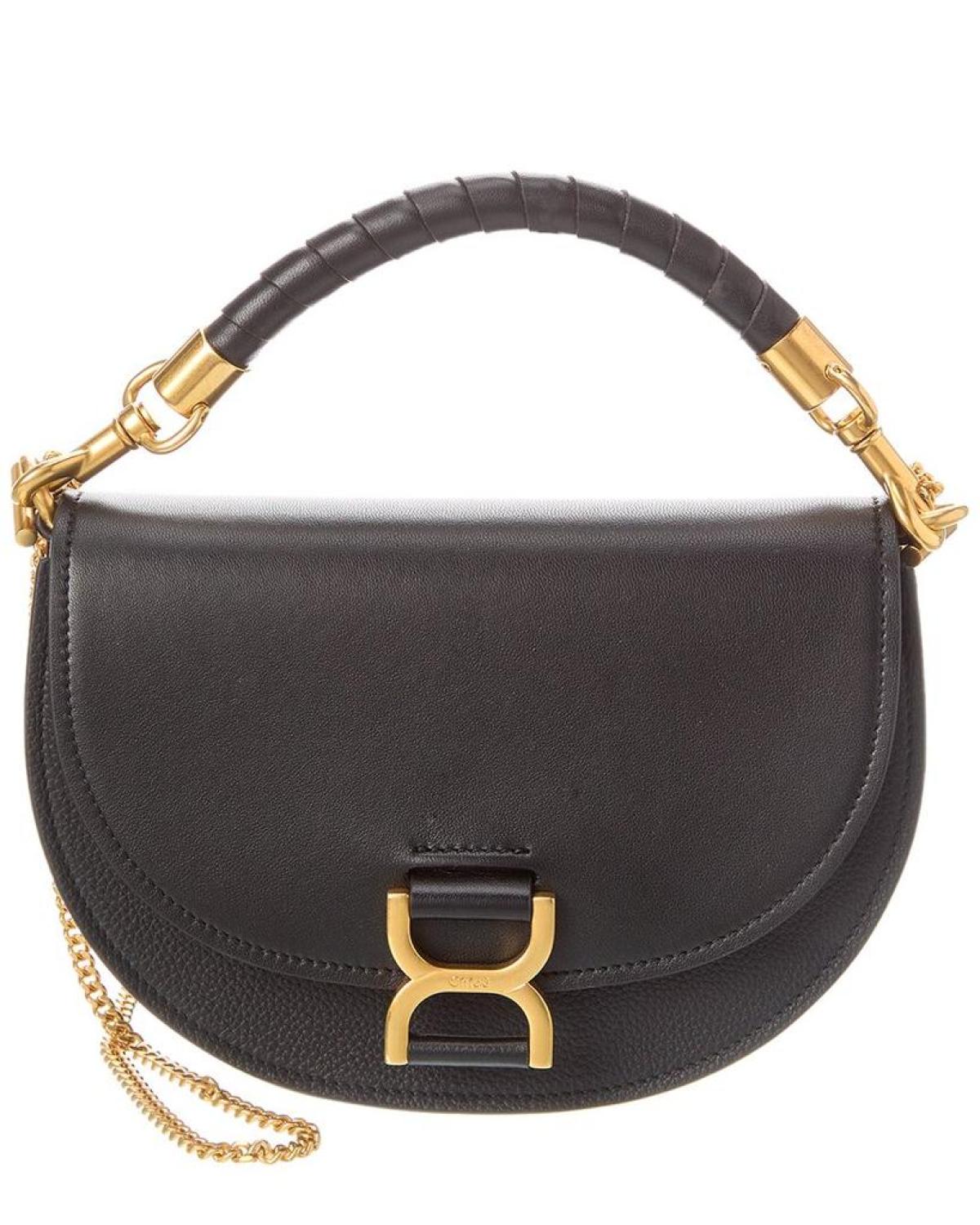 Chloé Marcie Chain Flap Leather & Suede Shoulder Bag