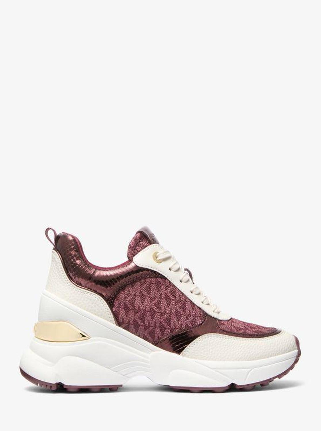 Katrina Signature Logo and Metallic Lizard Embossed Trainer