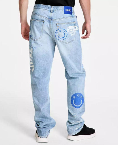 Men's Nate Signature-Detail Baggy Jeans