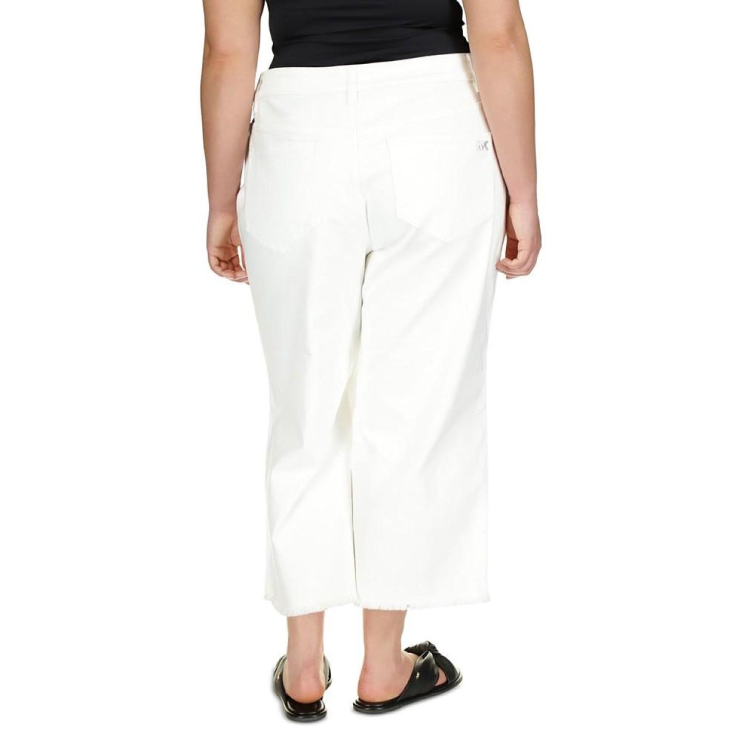 Plus Size Button-Fly Frayed-Hem Jeans