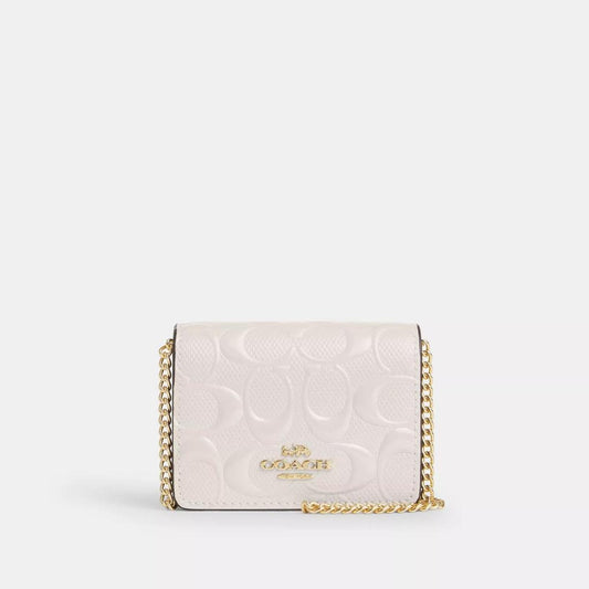 Coach Outlet Mini Wallet On A Chain In Signature Leather