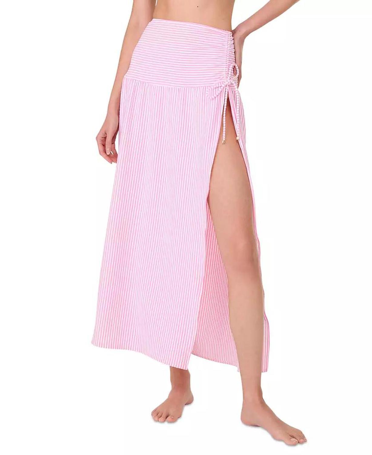 Women's Striped Side-Tie Cover-Up Skirt