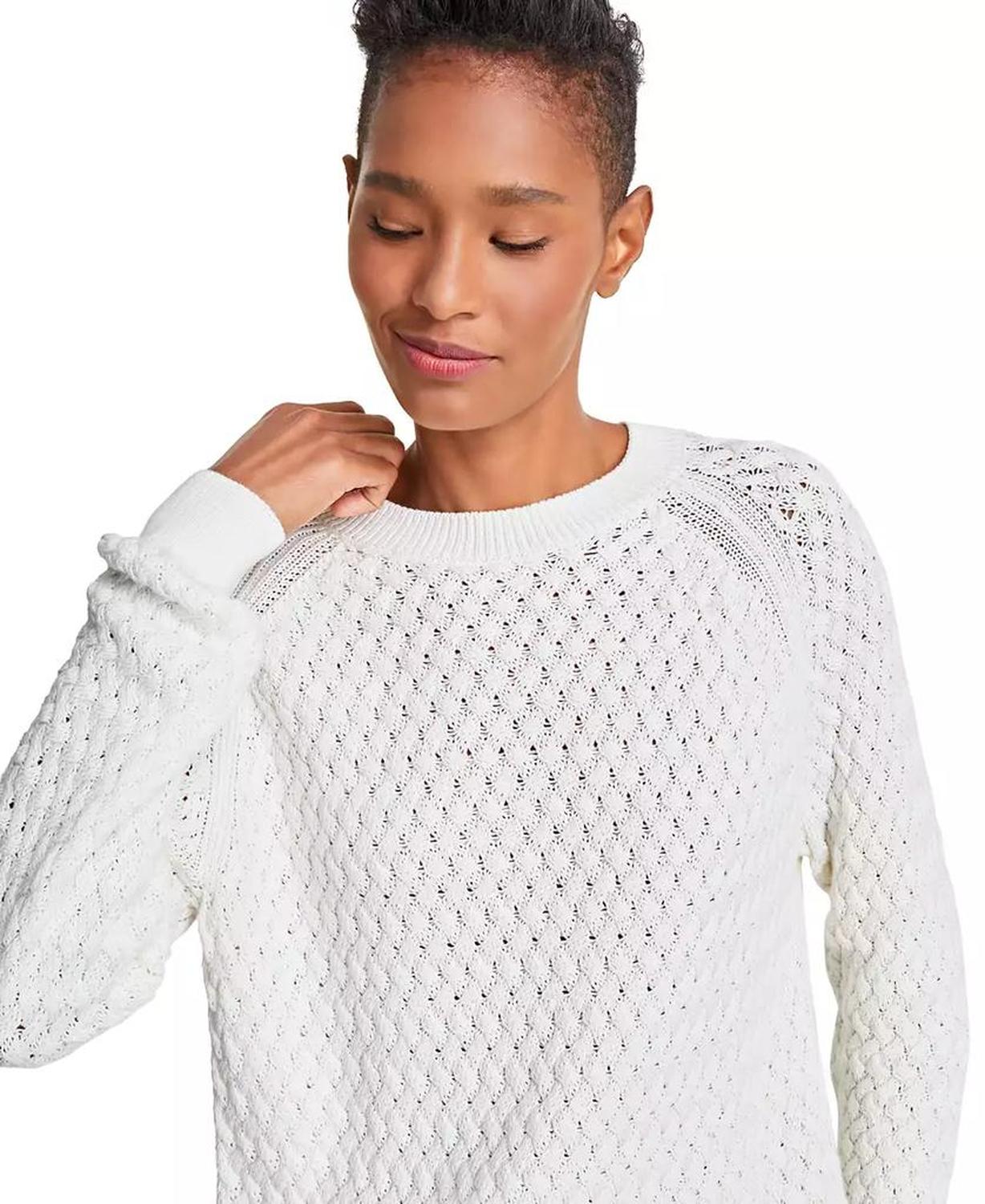 Women's Fino Cotton Raglan-Sleeve Sweater