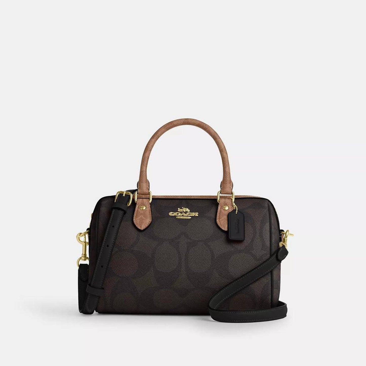 Rowan Satchel Bag In Blocked Signature Canvas