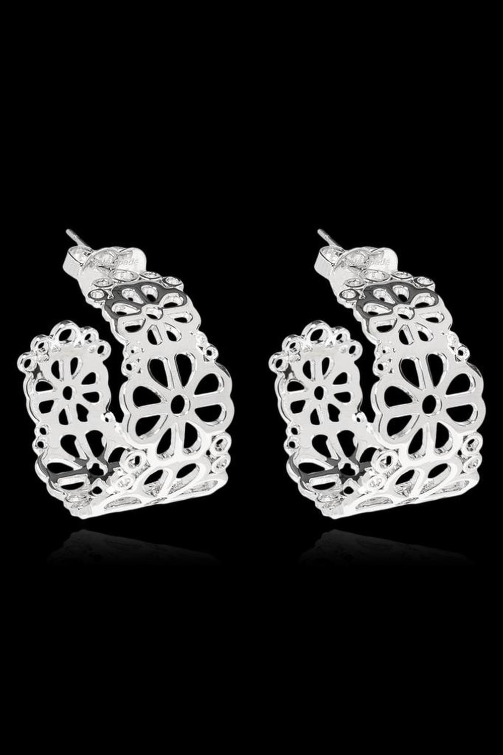 Kate Spade Flower Lace Cut-Out Hoop Earrings