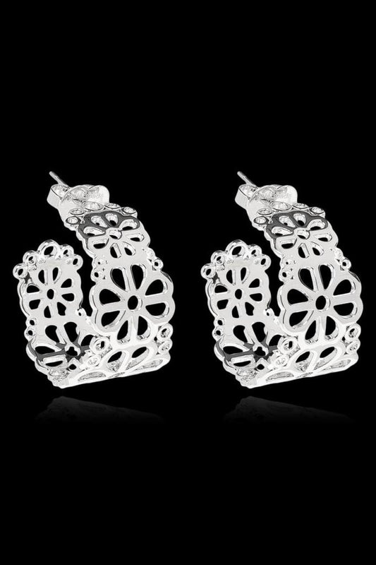 Kate Spade Flower Lace Cut-Out Hoop Earrings