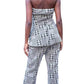 Plaid Pant Set In Black/white