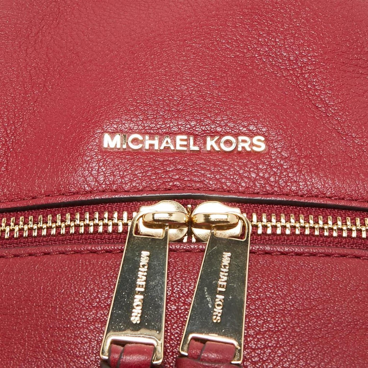 Michael Kors Burgundy Leather Mini Rhea Backpack