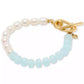 Gold-Tone Color Bead & Freshwater Pearl Flex Bracelet