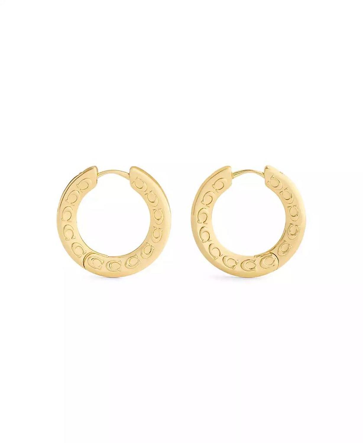 Signature C Minimal Hoop Earrings