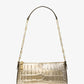 Empire Medium Metallic Crocodile Embossed Leather Chain-Link Pochette