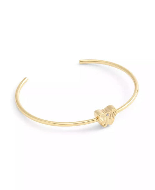 Faux Stone Butterfly Thin Cuff Bracelet