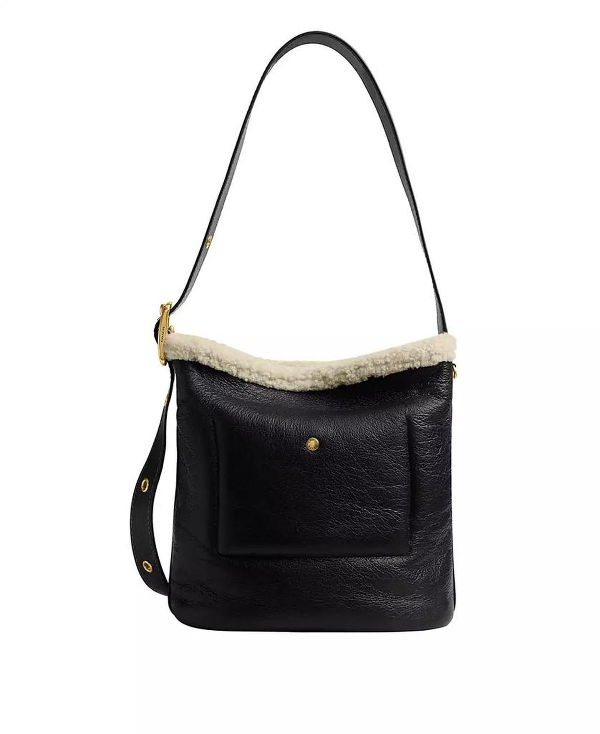 Bleeker Medium Shearling Trim Bucket Bag