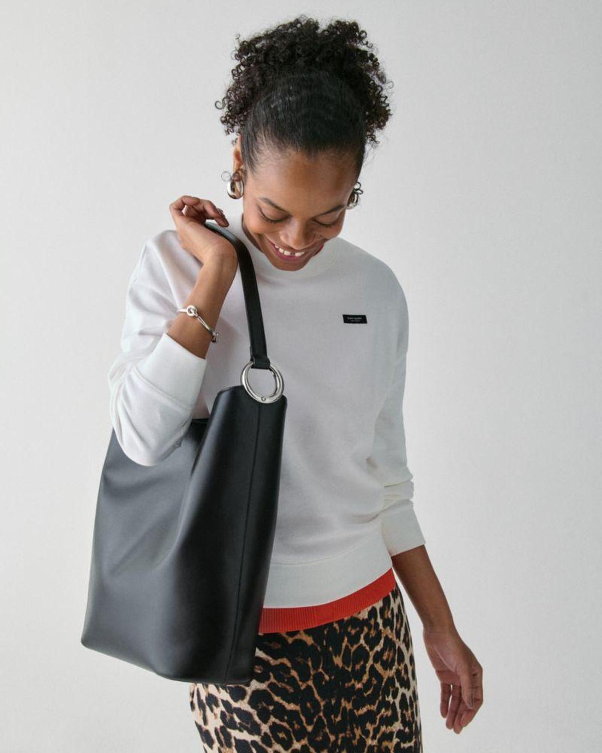 Halo Glazed Leather Large Bucket Bag