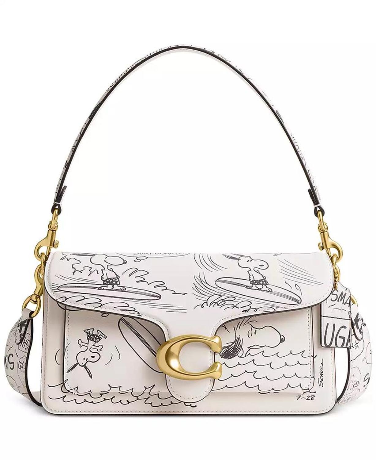 x Peanuts Tabby 26 Shoulder Bag with Newspaper Print