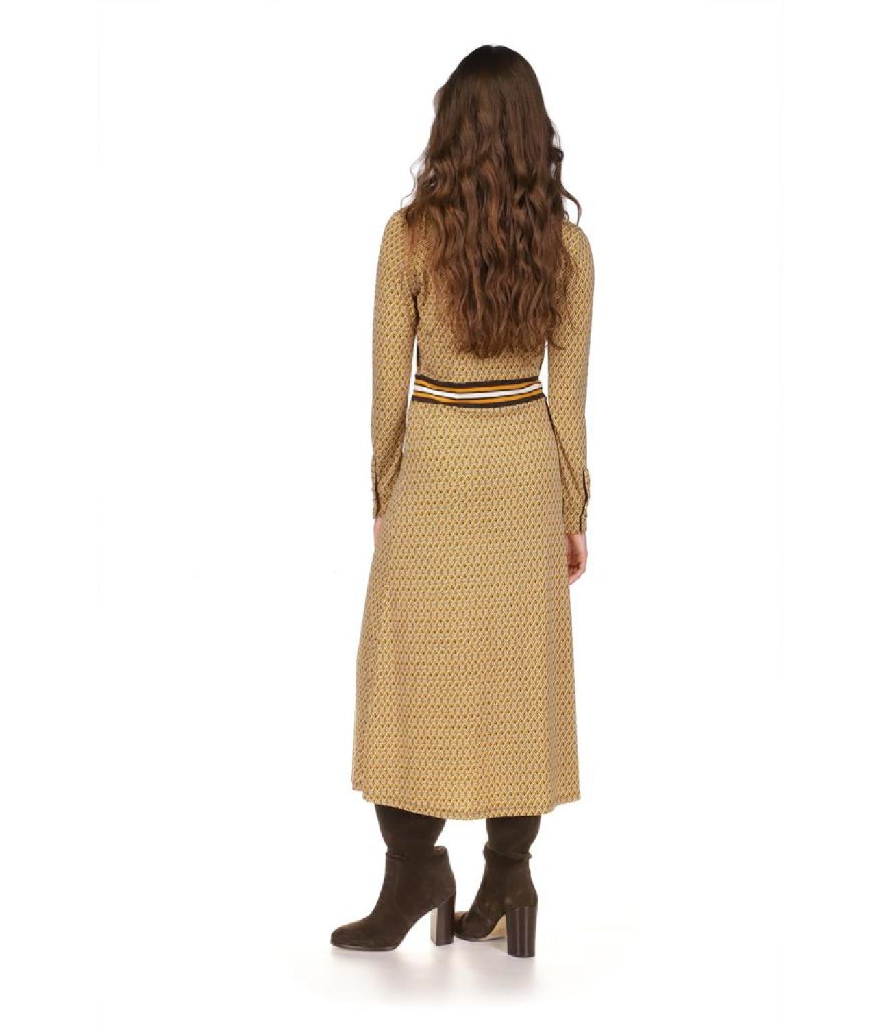 Faux Wrap Border Print Midi