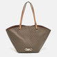 Dark Brown Signature Coated Canvas And Leather Izzy Tote