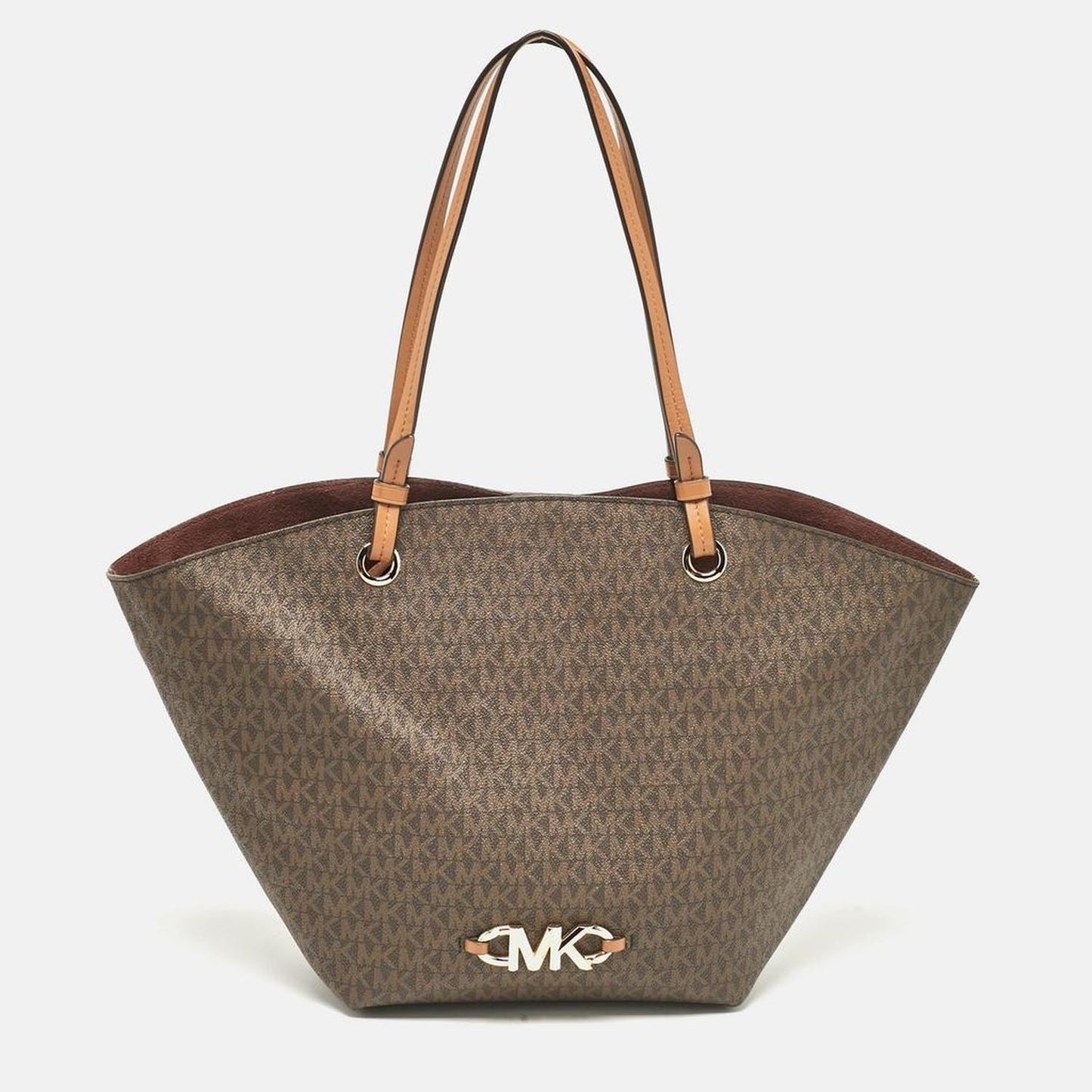 Dark Brown Signature Coated Canvas And Leather Izzy Tote