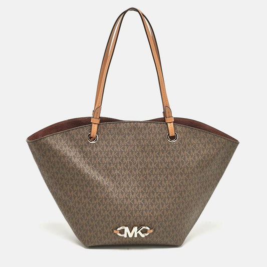 Dark Brown Signature Coated Canvas And Leather Izzy Tote