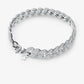 Precious Metal-Plated Sterling Silver Pavé Curb Link Bracelet